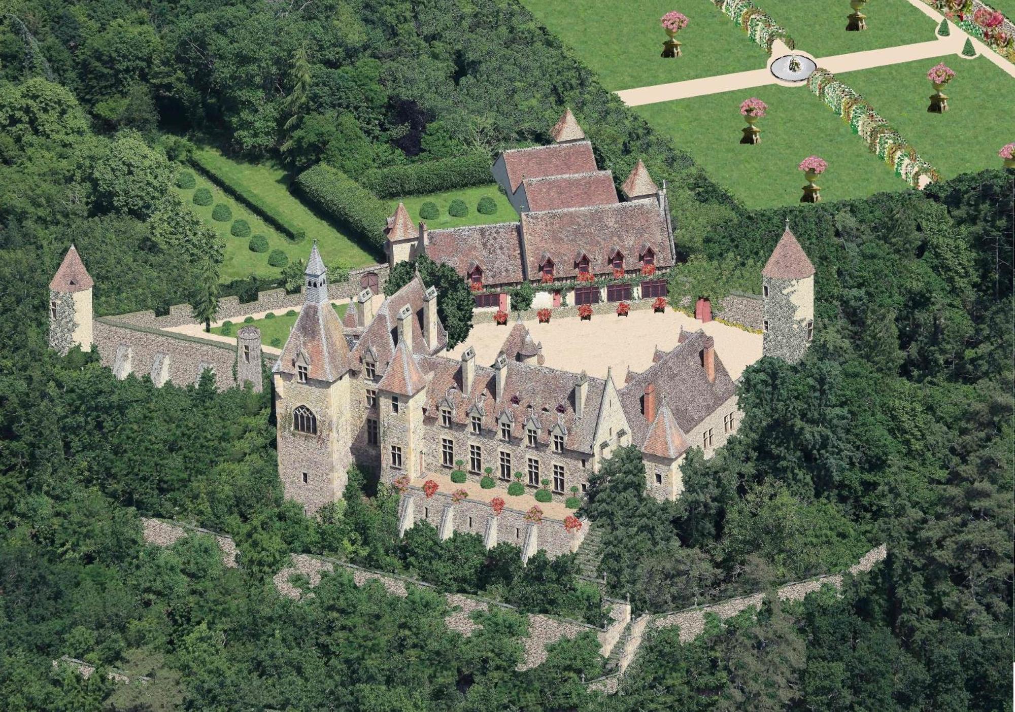 Chateau De Peufeilhoux Vallon-en-Sully Exterior foto